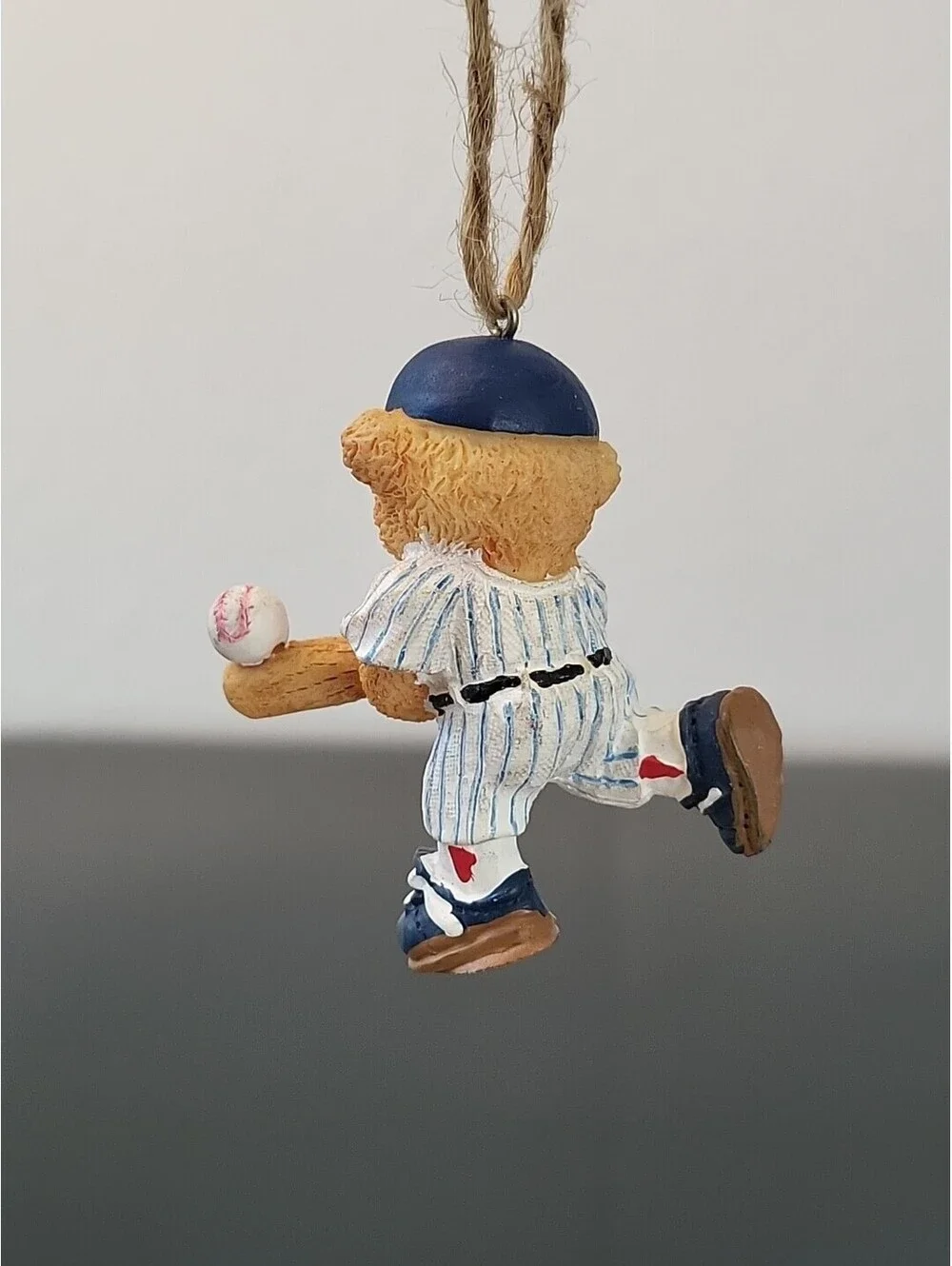 Vtg Christmas Ornament Decoration Baseball Bear Angels Team 2.25